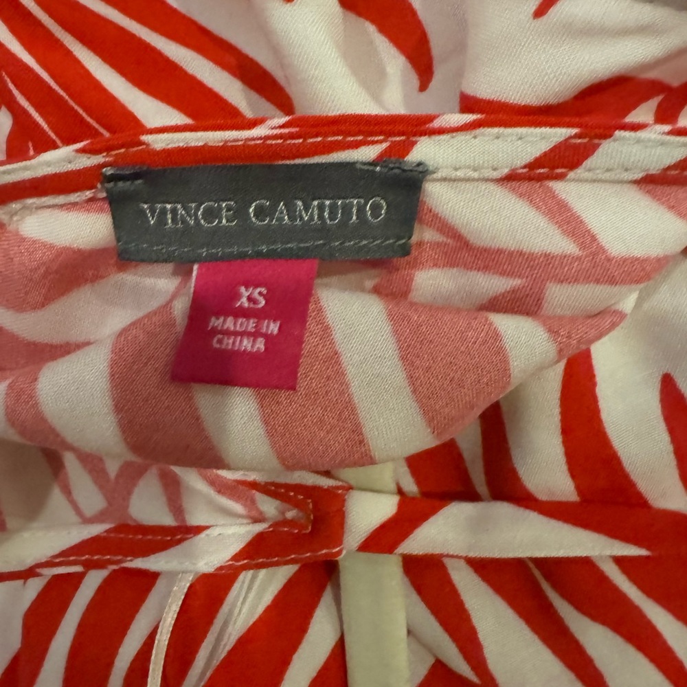 Vince Camuto Red Leaf Print Maxi Dress - Picture 3 of 4